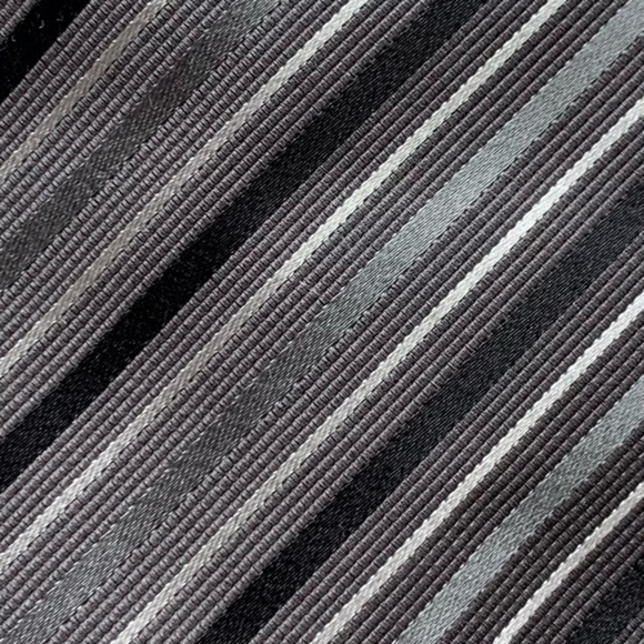Dolce & Gabbana Grey & Black Striped Silk Tie - Picture 5 of 7